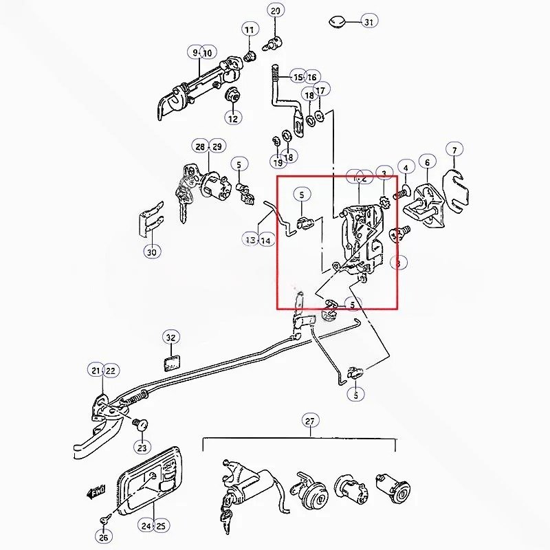 CERRADURA PUERTA DELANTERA DERECHA SUZUKI SAMURAI - Imagen 2