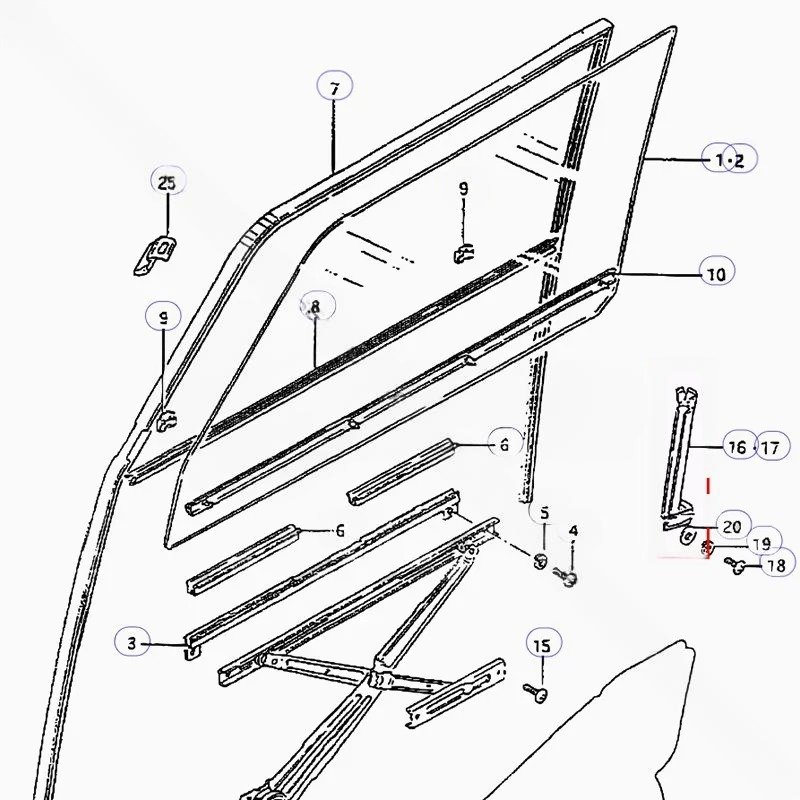 GUÍA CRISTAL PUERTA IZQUIERDA SUZUKI SAMURAI - Imagen 2