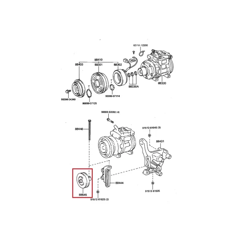 POLEA TENSOR CORREA AIRE ACONDICIONADO TOYOTA LAND CRUISER 70 / 80 - Imagen 2