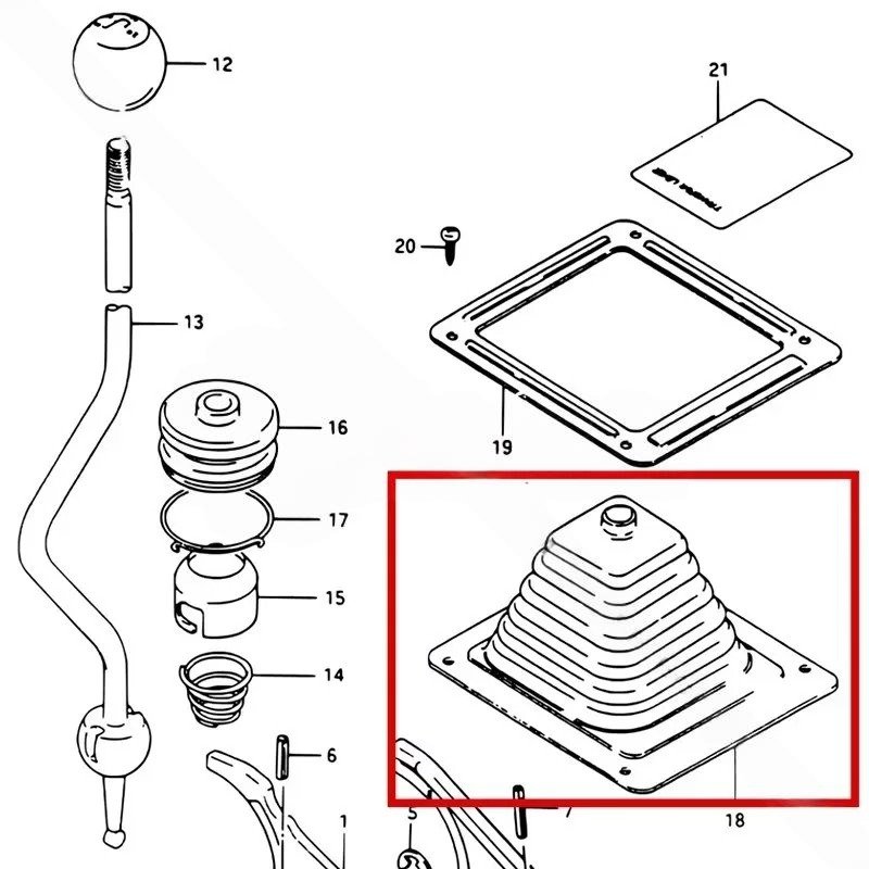 FUNDA GOMA PALANCA REDUCTORA SUZUKI SAMURAI - Imagen 2