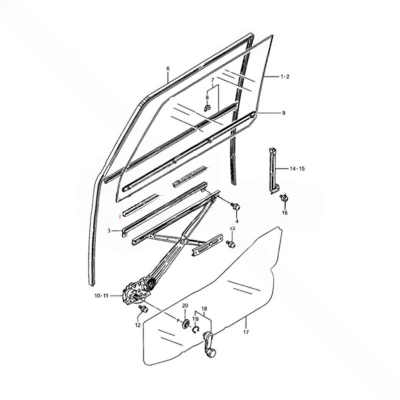 GOMA SOPORTE CRISTAL ELEVALUNAS DELANTERO SUZUKI SAMURAI - Imagen 2